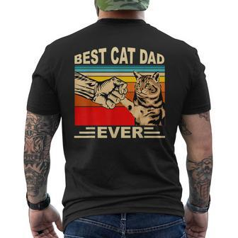 Vintage Best Cat Dad Ever And Retro For Dad Men Fathers Day Mens Back Print T-shirt