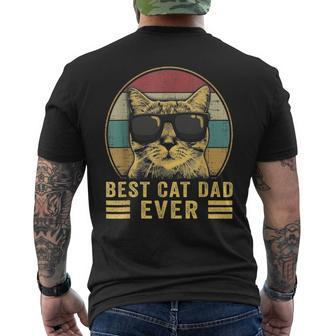 Vintage Best Cat Dad Ever Bump Fit For Men Women Boys Girls Men's T-shirt Back Print - Seseable