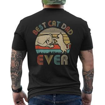 Vintage Best Cat Dad Ever Bump Fit Dat Men's T-shirt Back Print - Seseable