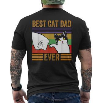 Mens Vintage Best Cat Dad Ever Men Bump Fit Fathers Day Men's Back Print T-shirt | Mazezy