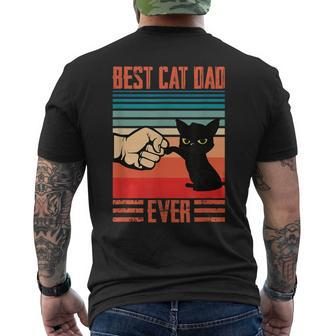 Vintage Best Cat Dad Ever Bump Fit For Best Cat Dad Men's T-shirt Back Print - Seseable