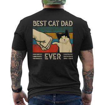 Vintage Best Cat Dad Ever Bump Fit V2 Men's T-shirt Back Print - Seseable