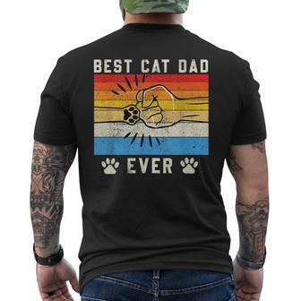 Vintage Best Cat Dad Ever Cat Dad Father Day V2 Men's T-shirt Back Print - Seseable