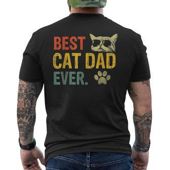 Vintage Best Cat Dad Ever T Cat Daddy Mens Back Print T-shirt | Mazezy