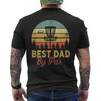 Mens Vintage Best Dad By Par Disc Golf Fathers Day Men's T-shirt Back Print - Seseable