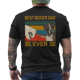 Vintage Best Dog Boxer Dad Ever Bump Fit Men's T-shirt Back Print - Seseable