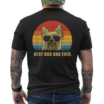 Vintage Best Dog Dad Ever T Silky Terrier Men's Back Print T-shirt | Mazezy