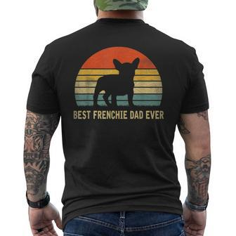Mens Vintage Best Frenchie Dad Ever Father Day For Dad Men's T-shirt Back Print - Seseable
