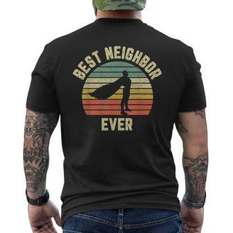 Vintage Best Neighbor Ever Superhero Fun Gift Graphic Gift For Mens Mens Back Print T-shirt - Seseable