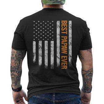 Vintage Best Papaw Ever American Flag Men's Back Print T-shirt | Mazezy