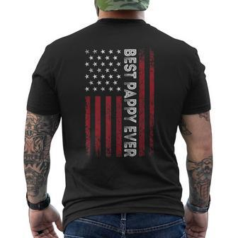 Vintage Best Pappy Ever Men American Flag Idea For Grandpa Mens Back Print T-shirt - Seseable