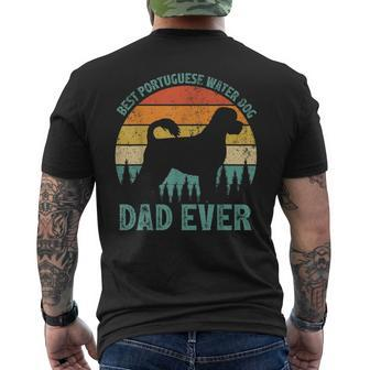 Vintage Best Portuguese Water Dog Dad Ever Fathers Day Men's Back Print T-shirt | Mazezy