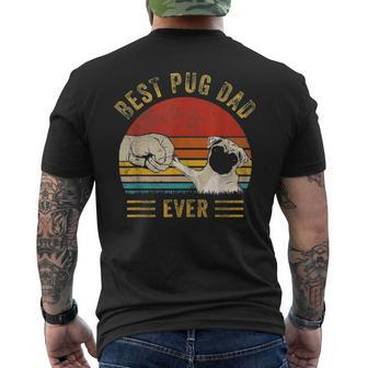 Mens Vintage Best Pug Dad Ever Pug Daddy Fathers Day Men's T-shirt Back Print - Seseable