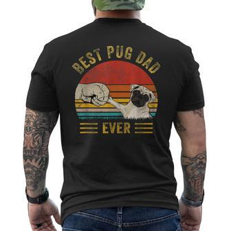 Mens Vintage Best Pug Dad Ever Pug Lover Fathers Day Men's T-shirt Back Print - Seseable