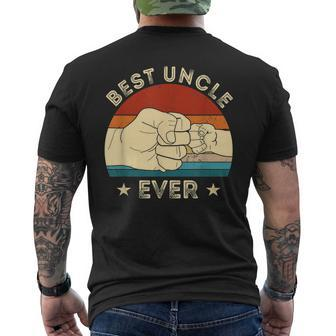 Vintage Best Uncle Ever Fist Bump Funny Fathers Day Gifts Mens Back Print T-shirt - Seseable