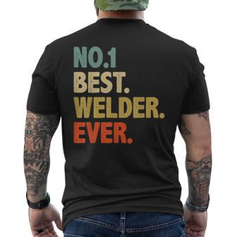 Vintage Mens Best Welder Dad Ever Fathers Day Men's T-shirt Back Print - Seseable