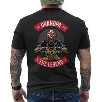 Vintage Biker Grandpa The Man The Myth The Legend Motorcycle Men's Back Print T-shirt | Mazezy