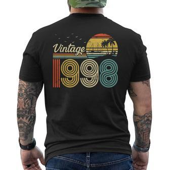 Vintage Born In 1998 25 Years Old Retro 25Th Birthday Men's T-shirt Back Print - Seseable