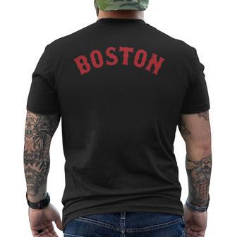 Vintage Boston Baseball Massachusetts Retro Sports Fan Men's T-shirt Back Print - Seseable