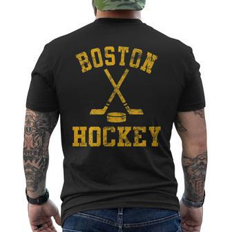 Vintage Boston Hockey Men's T-shirt Back Print - Seseable