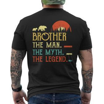 Vintage Brother Man Myth Legend Daddy Grandpa Gifts Mens Back Print T-shirt | Mazezy UK
