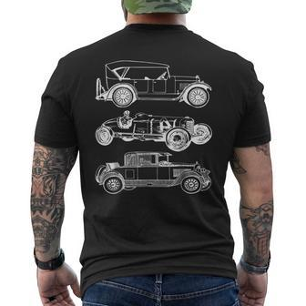 Vintage Cars Car Retro Automobiles Mechanic Mens Back Print T-shirt | Mazezy
