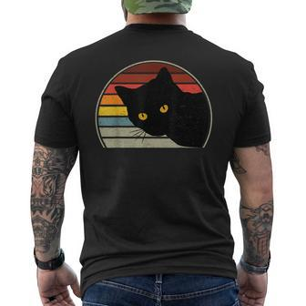 Vintage Cat 80S Retro Style For Cat Lover Cat Mom Cat Dad Men's T-shirt Back Print - Seseable
