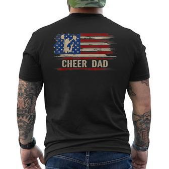 Vintage Cheer Dad American Usa Flag CheerleadingDance Men's T-shirt Back Print - Seseable