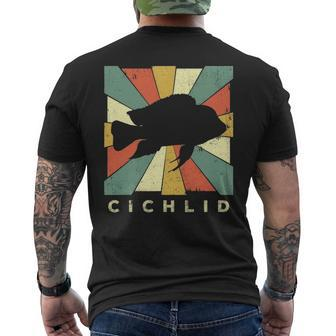 Vintage Cichlid Fish Lover Retro Style Animal Men's T-shirt Back Print - Seseable