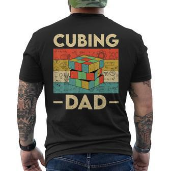 Vintage Cubing Dad Speedcubing Math Lovers Men's T-shirt Back Print - Seseable