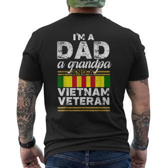 Vintage Dad Grandpa Vietnam Veteran Men Men's T-shirt Back Print - Seseable