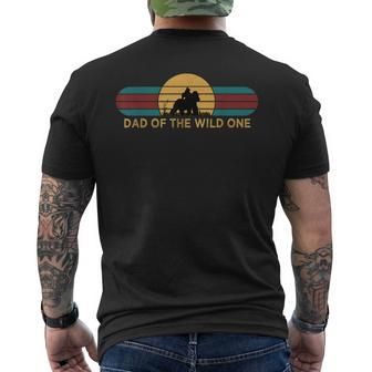 Mens Vintage Dad Of The Wild One Gorilla 1St Birthday Daddy Men's T-shirt Back Print - Seseable