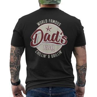 Mens Vintage Dads Bbq Chilling And Grilling Fathers Day Men's T-shirt Back Print - Seseable