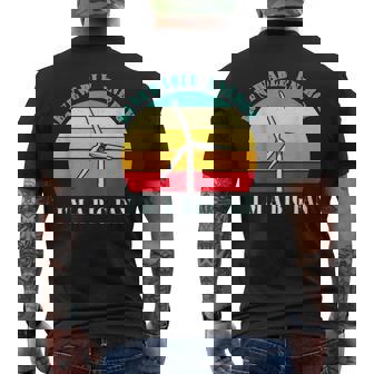 Vintage Earth Day Renewable Energy Im A Big Fan Men's Back Print T-shirt | Mazezy