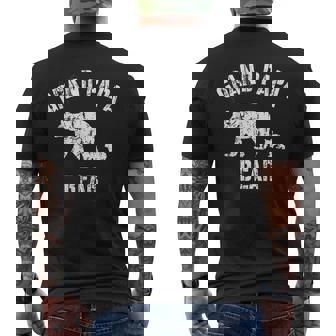 Vintage Grand Papa Bear With 1 One Cub Grandpa Men's Back Print T-shirt | Mazezy