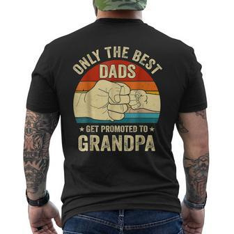 Vintage Great Dads Get Promoted To Grandpa Fist Bump Men's T-shirt Back Print - Seseable