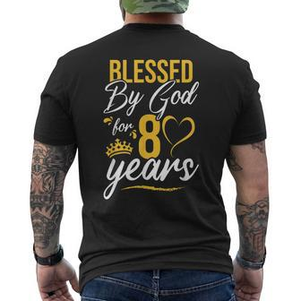 Vintage Happy 80 Years Blessed By God For 80Th Birthday Men's T-shirt Back Print - Seseable