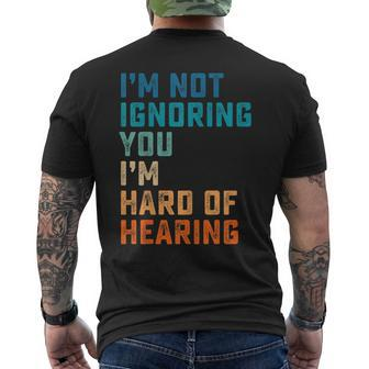 Vintage Hard Of Hearing Asl Sign Language Deaf Awareness Men's T-shirt Back Print - Seseable