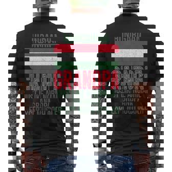 Vintage Hungarian Grandpa Hungary Flag For Fathers Day Men's Back Print T-shirt | Mazezy