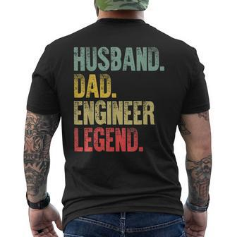 Mens Vintage Husband Dad Engineer Legend Retro Men's T-shirt Back Print - Seseable