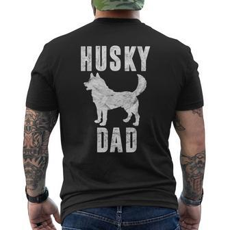 Vintage Husky Dad Dog Daddy Siberian Huskies Father Men's T-shirt Back Print - Seseable