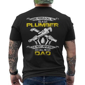 Vintage Most Important Call Me Dad Plumber Daddy Men's T-shirt Back Print - Seseable