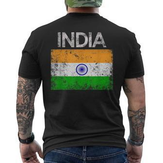 Vintage India Indian Flag Pride Men's T-shirt Back Print - Seseable