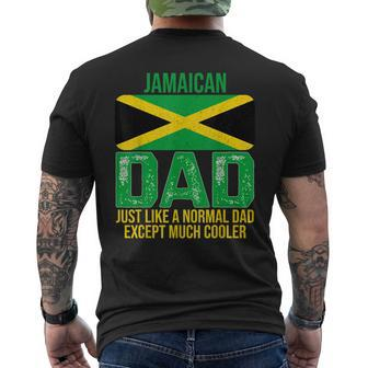 Mens Vintage Jamaican Dad Jamaica Flag For Fathers Day Men's T-shirt Back Print - Seseable