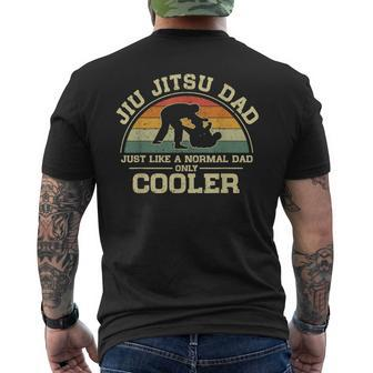 Mens Vintage Jiu Jitsu Dad Just Like A Normal Dad Only Cooler Men's T-shirt Back Print - Seseable