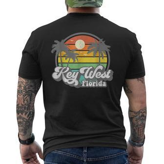 Vintage Key West Florida Keys Retro 70S Beach Vacation Men's Back Print T-shirt | Mazezy