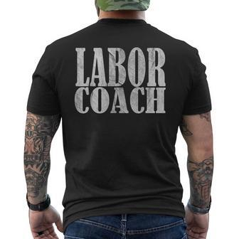 Vintage Labor Coach Dad Expecting Of Baby 2023 Birth Doula Men's T-shirt Back Print - Seseable