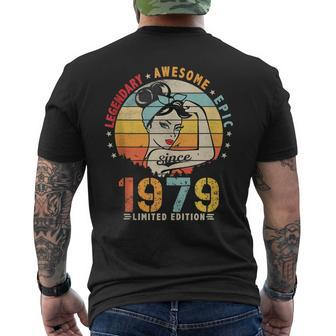 Vintage Legendary Awesome Epic Since 1979 Retro Birthday Men's T-shirt Back Print - Seseable