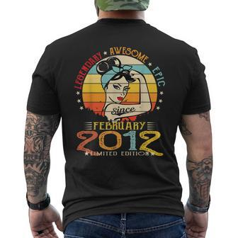 Vintage Legendary Awesome Epic Since February 2012 Birthday Men's T-shirt Back Print - Seseable