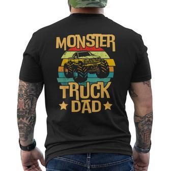 Vintage Monster Trucks Monster Truck Dad Men's T-shirt Back Print - Seseable